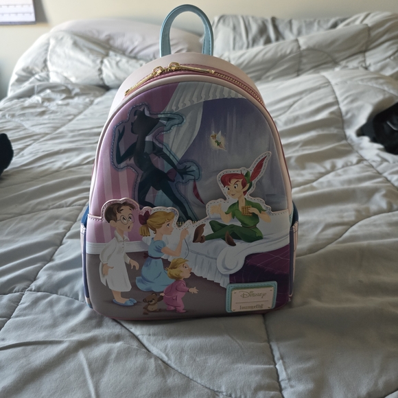 Disney Pink and Blue Peter Pan Backpack - Picture 1 of 2